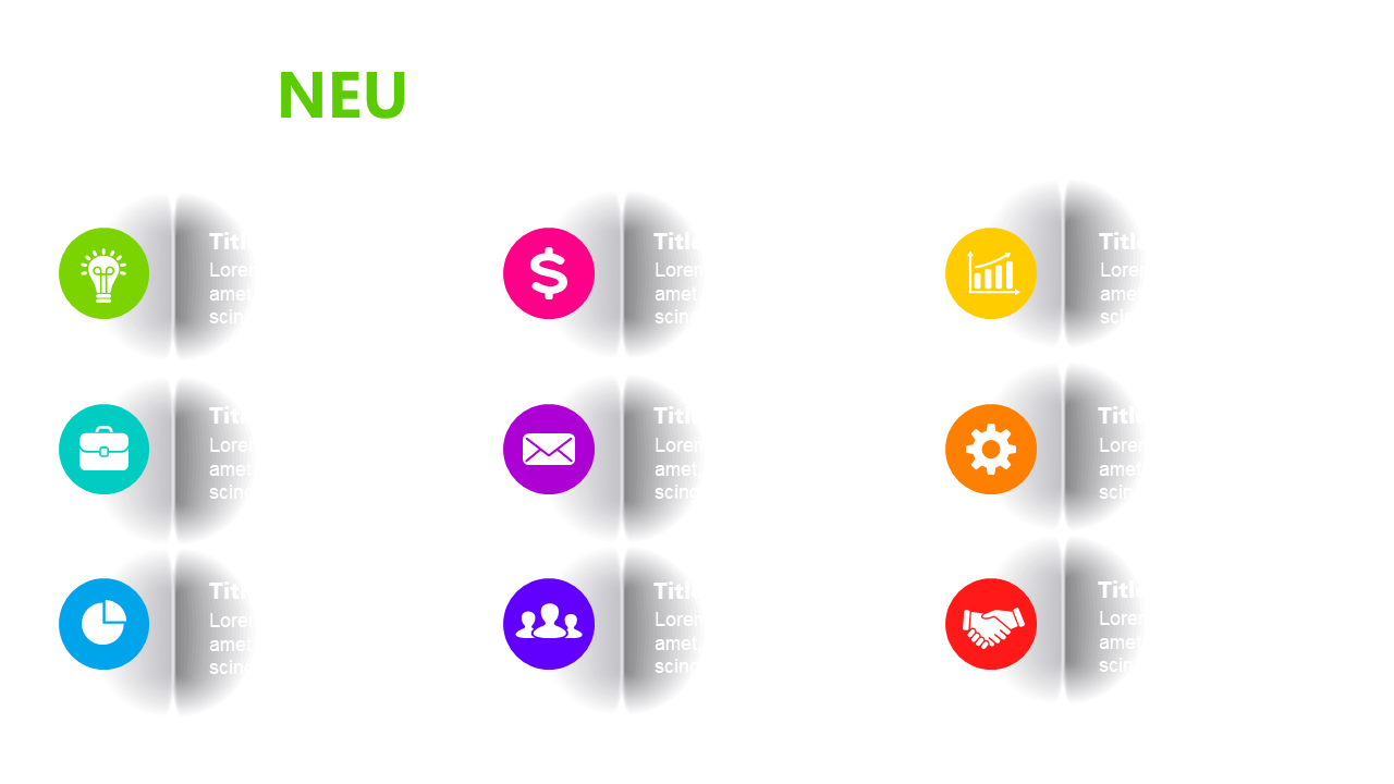 Highlight Concepts with Circular Icons and Shadows