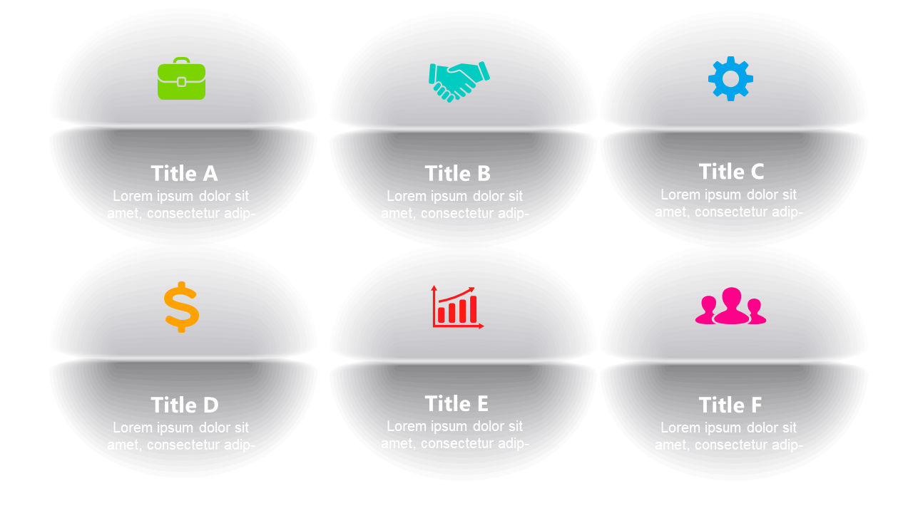 Showcase Topics with Circular Icon Grid Layout