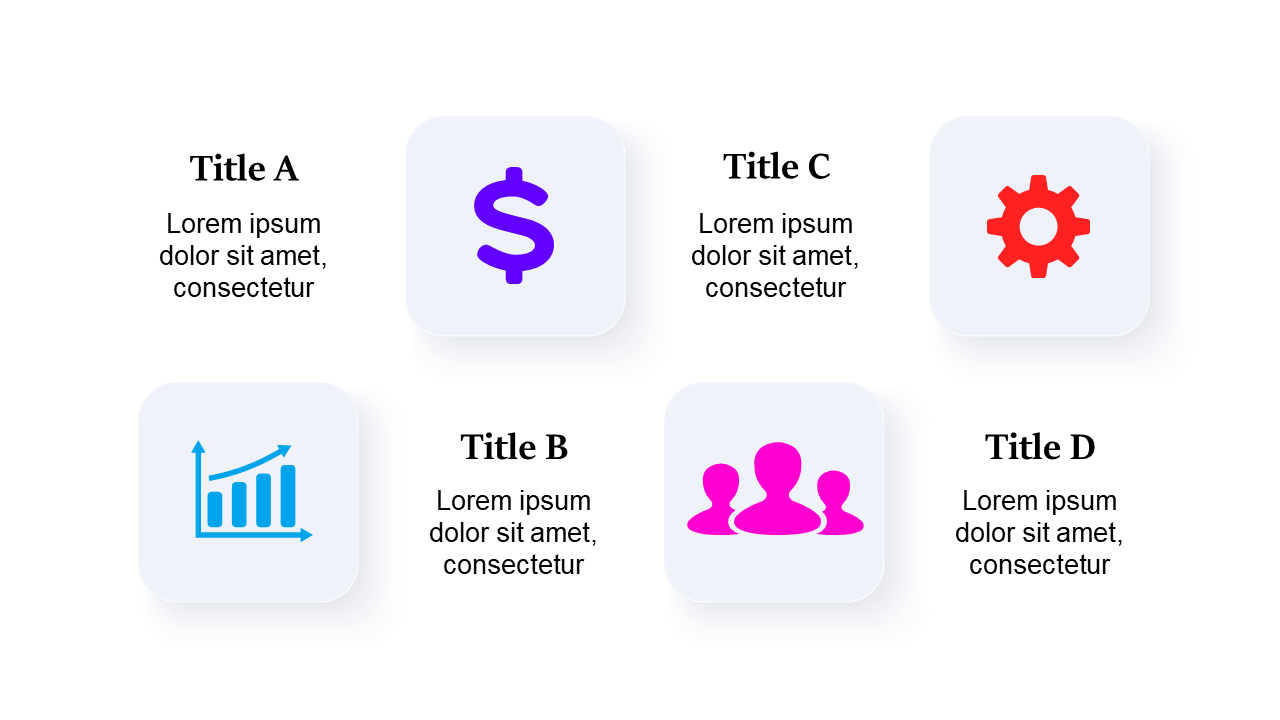 Visualize Concepts with 4-Quadrant Icon Layout