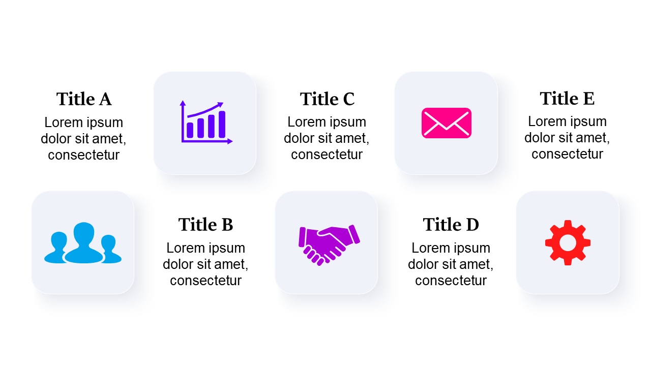 Present Key Concepts with 4-Column Icon Layout