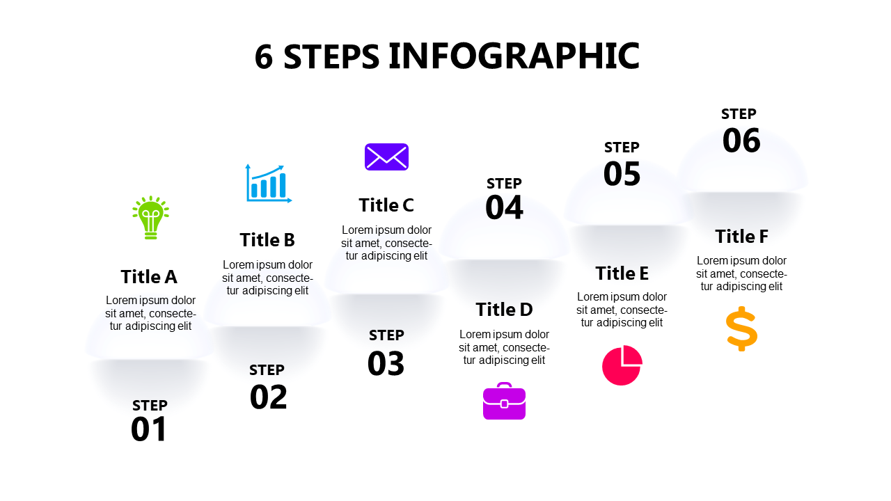 Present Structured Processes with 6-Step Infographic