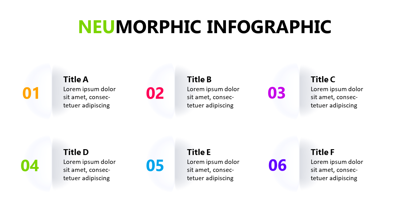 Present Information with Numbered Neumorphic Infographic
