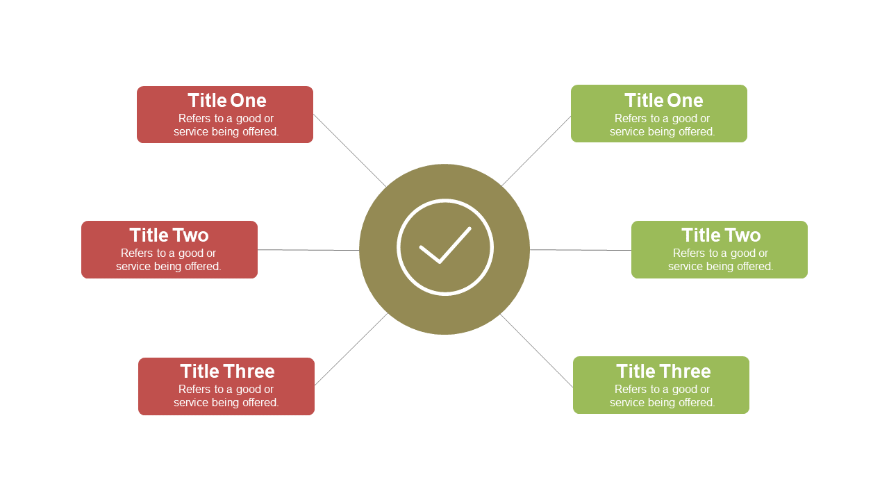 Compare Options with Central Checkmark Layout Style