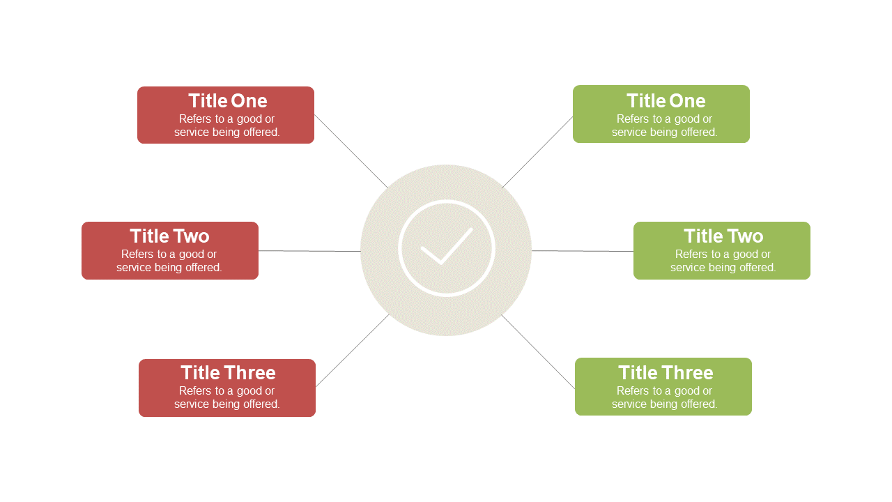 Differentiate Options with Central Checkmark Diagram V2