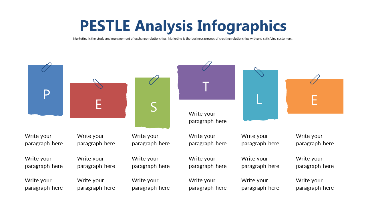 PESTLE Analysis with Colorful Sticky Notes