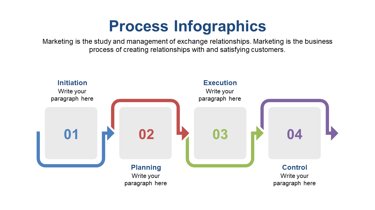 Outline Marketing Workflows with 4-Step Process Infographic