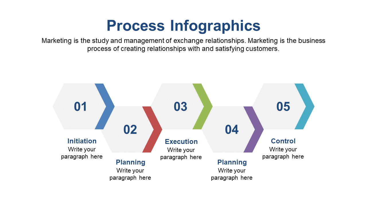 Showcase Sequential Steps with Hexagonal Infographic