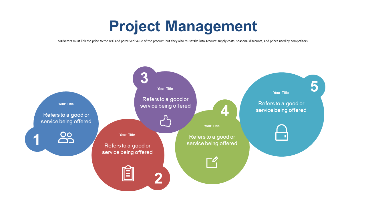 Outline Project Steps with Colorful Circles