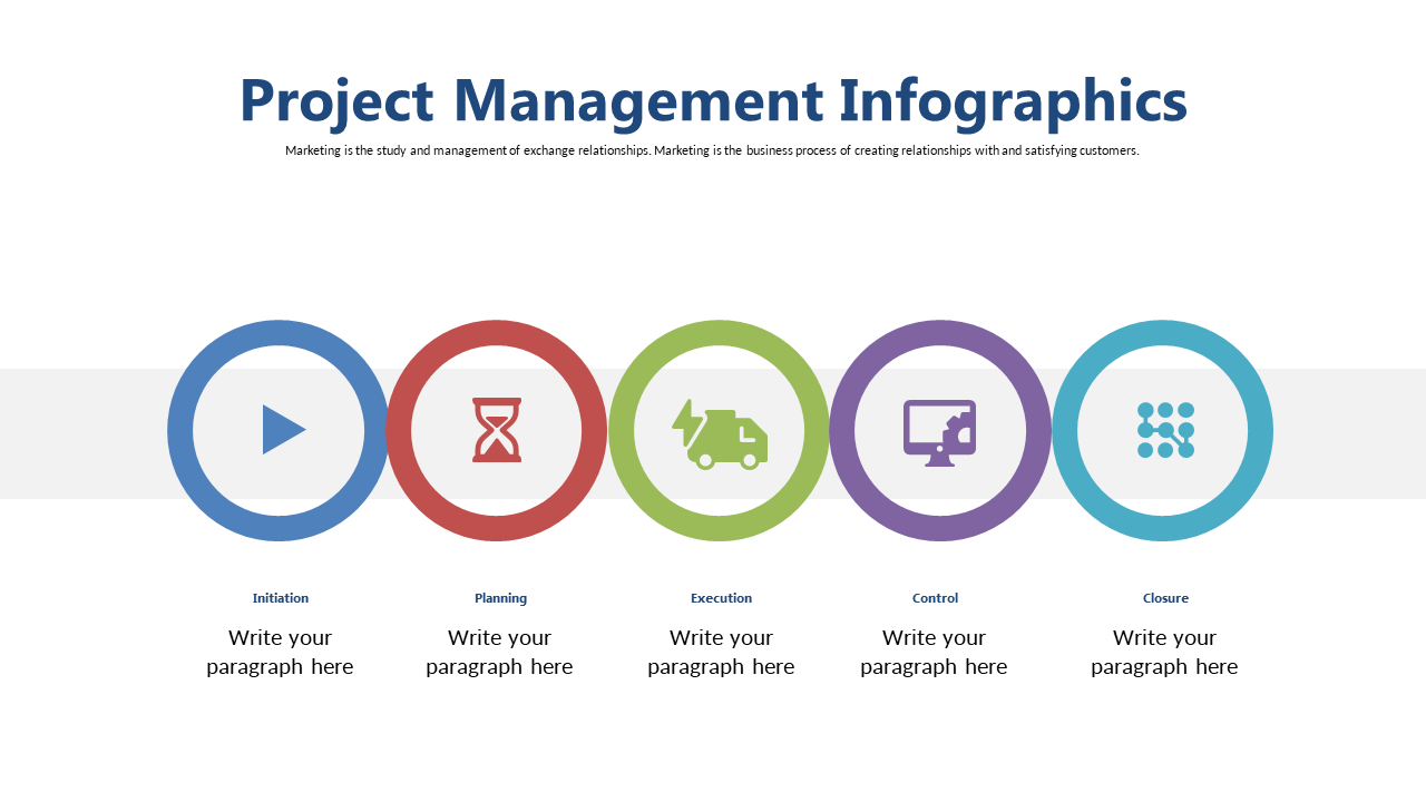 Visualize Key Project Stages with Circular Icons