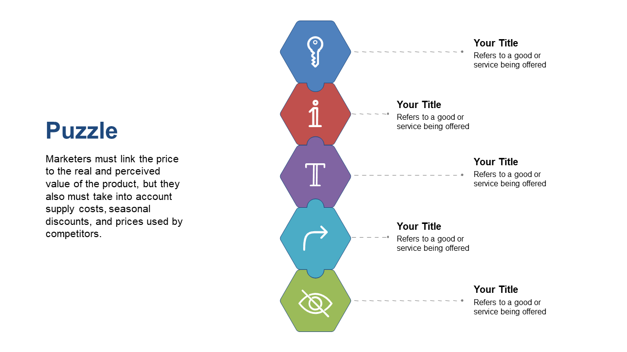 Visualize Marketing Strategies with Hexagonal Puzzle Layout