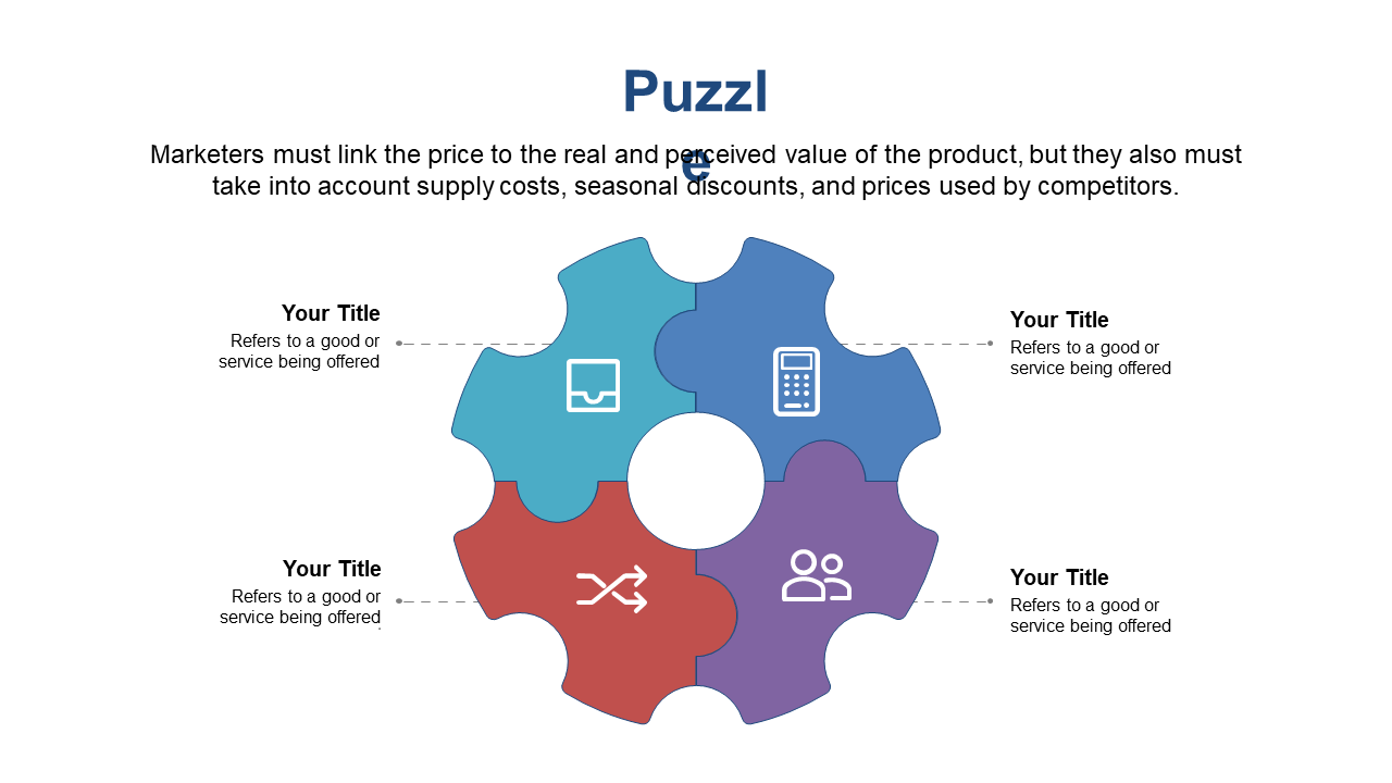 Showcase Marketing Framework with 4-Part Puzzle Design