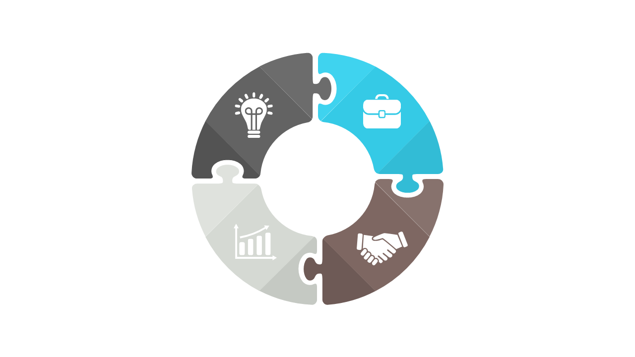 Circular Puzzle Diagram for Business Concepts