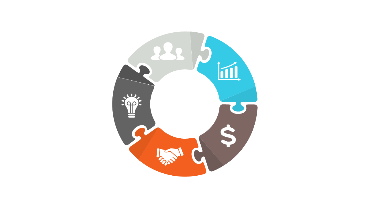 Circular Puzzle Diagram for Business Strategy