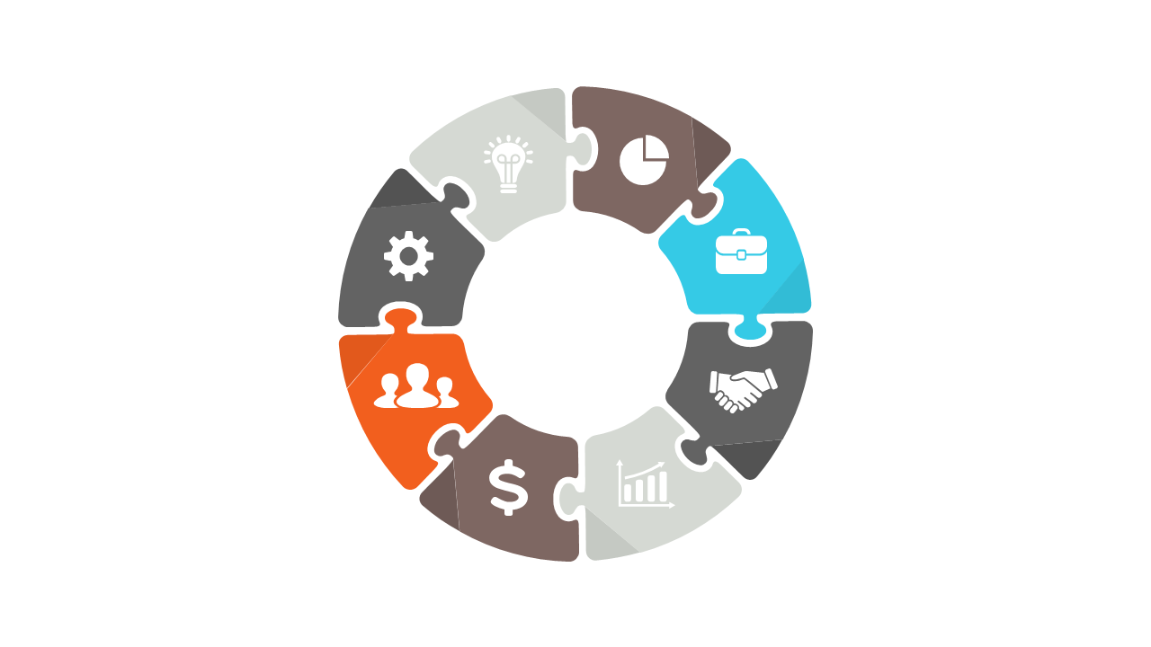 Circular Puzzle Diagram for Team Collaboration