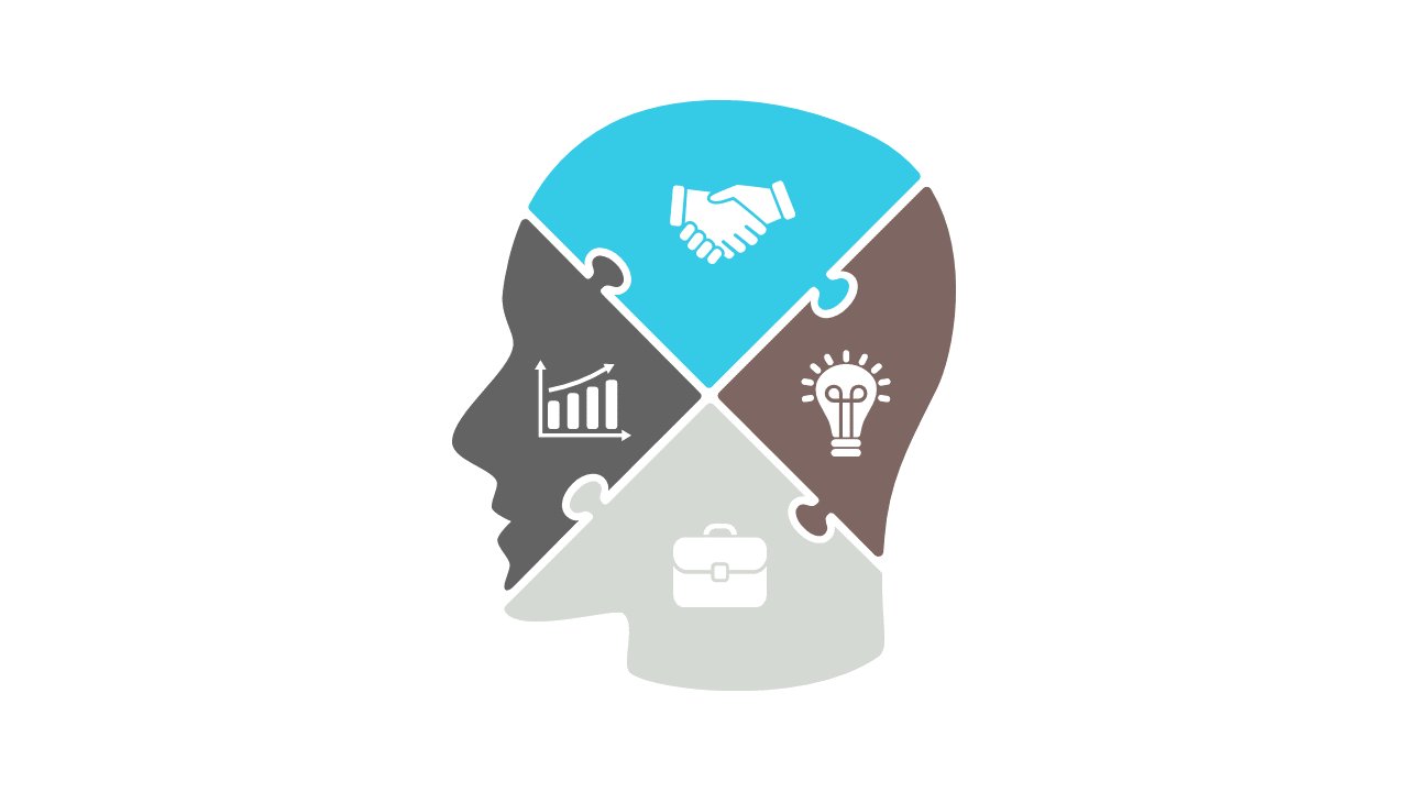 Brain Puzzle Diagram for Business Concepts