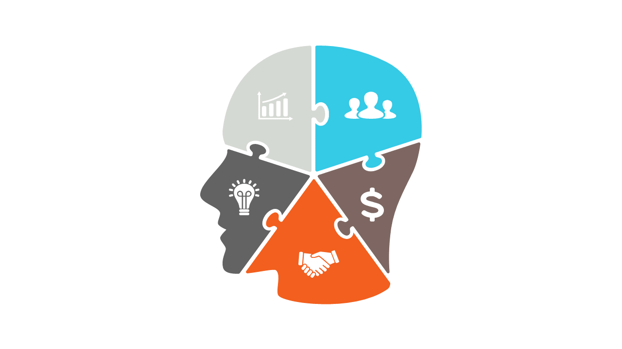 Stylized Puzzle Head Infographic for Business Concepts