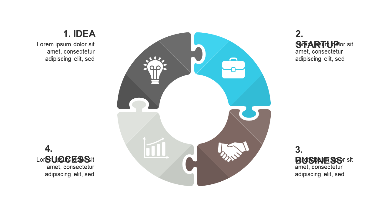 Engaging Circular Puzzle Diagram for Business Ideas