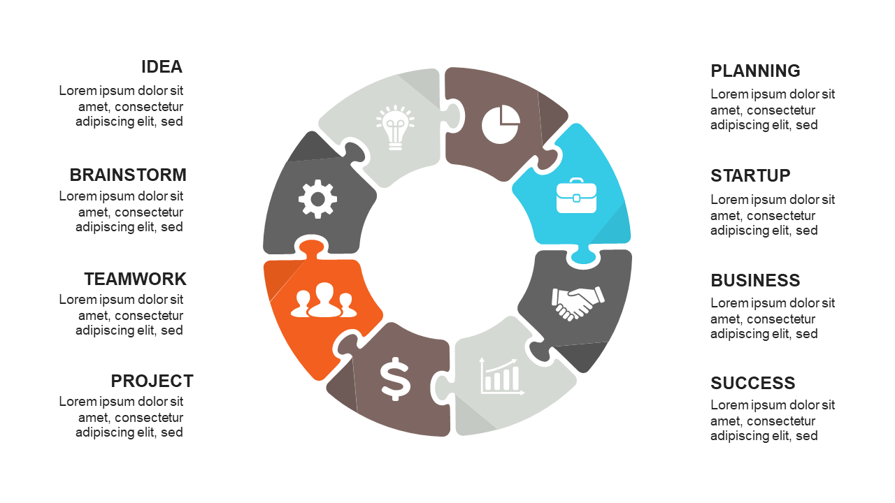 Team Collaboration Circular Puzzle Diagram V2