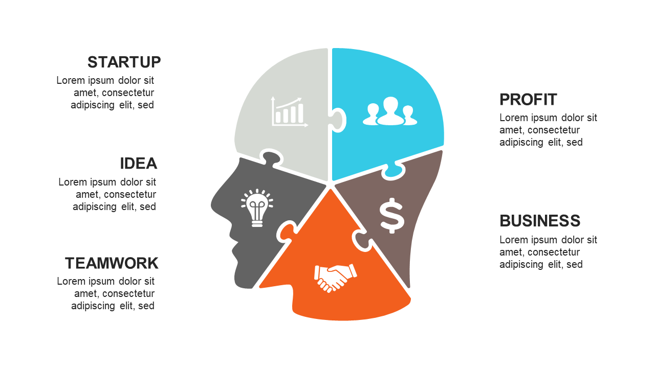 Puzzle Head Infographic for Marketing and Strategy