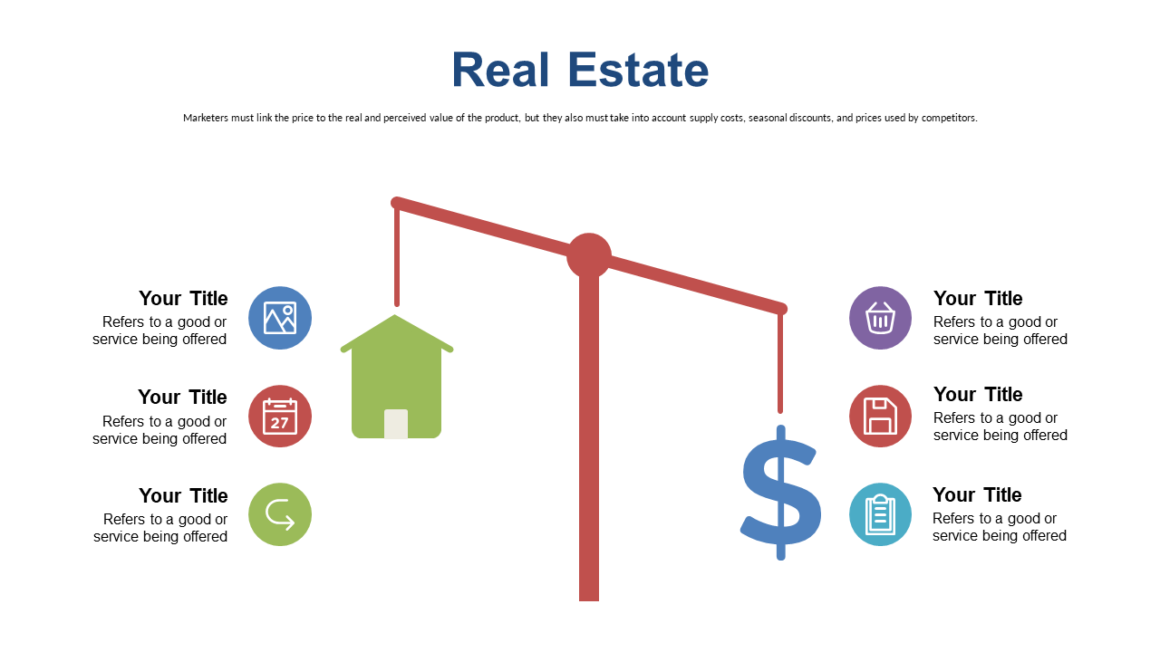 Compare Real Estate Values with Balance Scale Layout