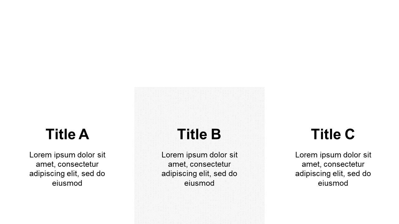 Compare Options with Three-Column Text Layout