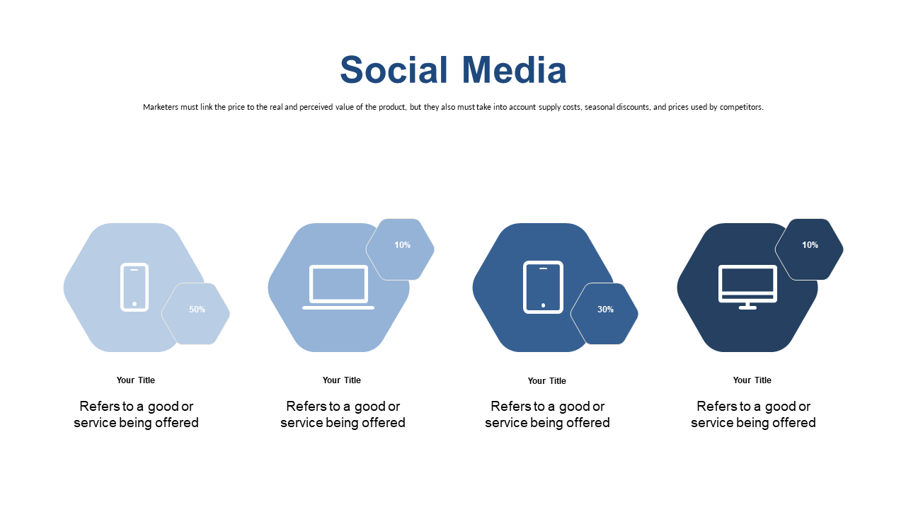 Compare Social Media Offers with Hexagonal Layout