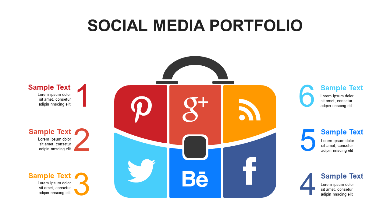 Highlight Social Media Presence with Portfolio Infographic