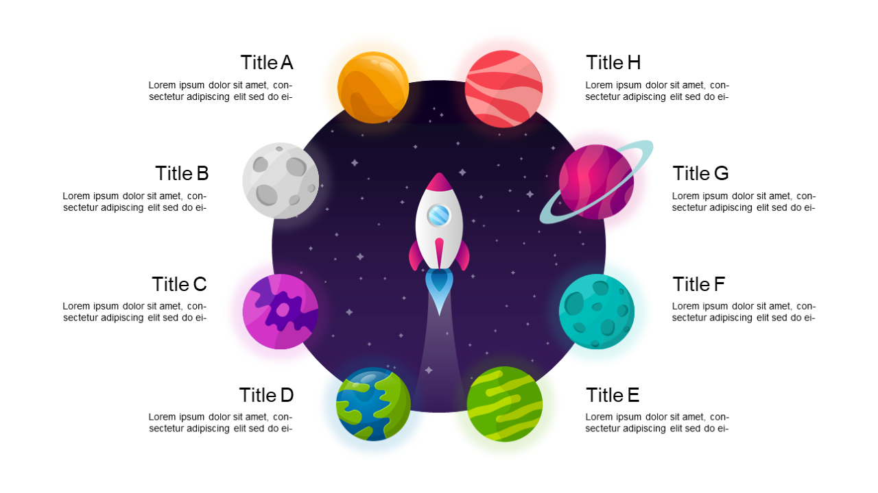 Customize Space-Themed Circular Icon Layout