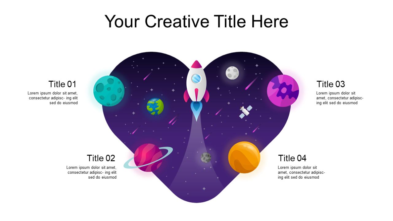 Creative Heart-Shaped Infographic for Space Themes