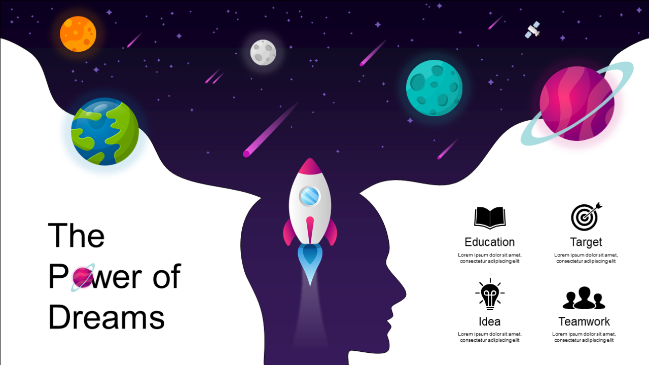 Generate Ideas with Space-Themed Infographic Layout