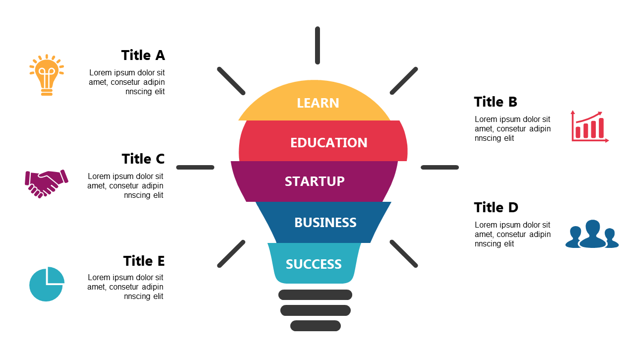 Showcase Ideas with Light Bulb Infographic Design