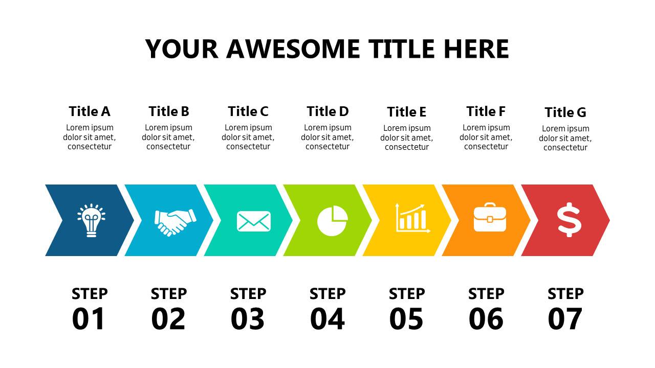 Illustrate Workflows with a Colorful 5-Step Process V3