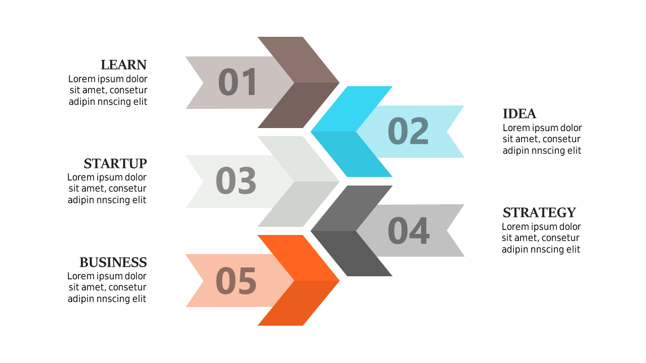 Illustrate Steps with Colored Arrows V7
