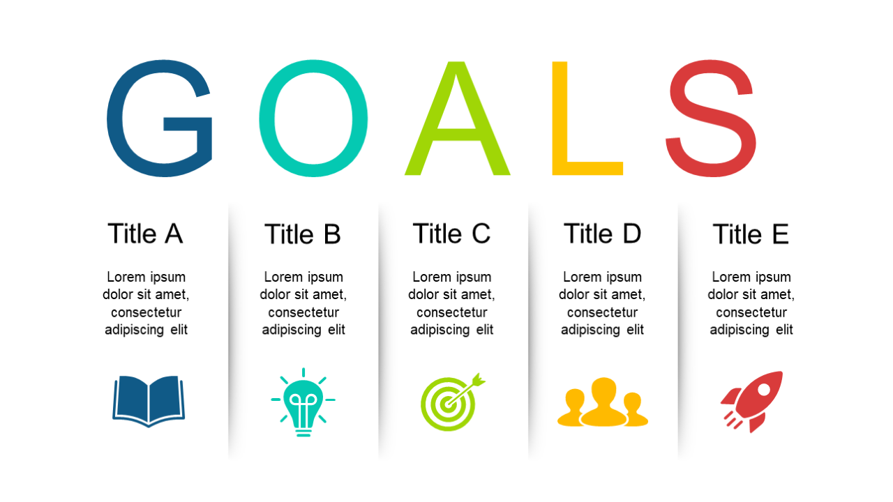 Present Objectives Clearly with Colorful Goals Layout