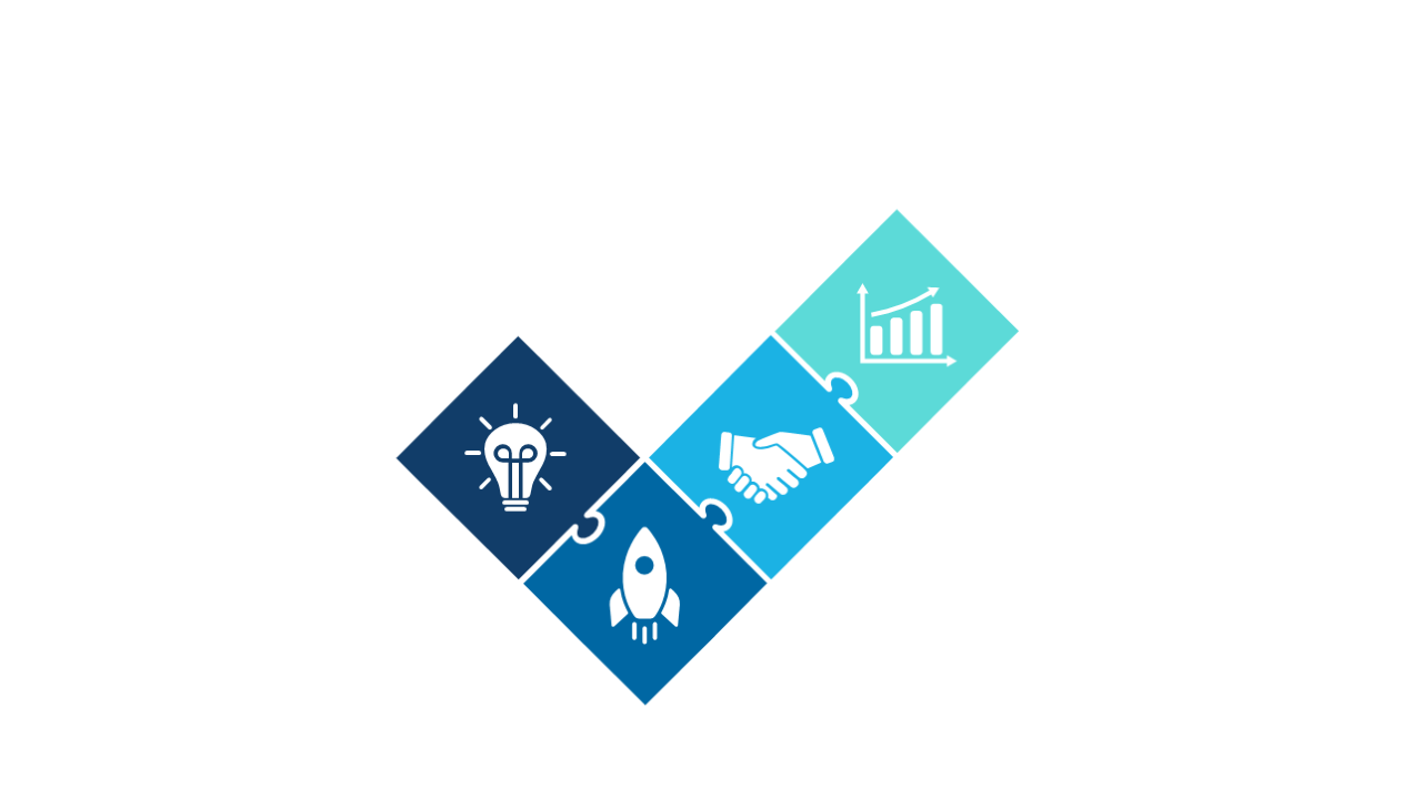 Showcase Business Stages with Colorful Puzzle Diagram