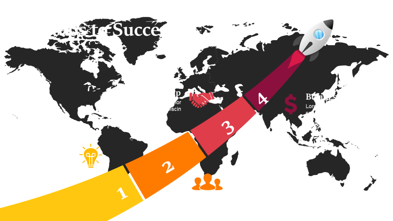 Highlight Growth Journey with Rocket and World Map