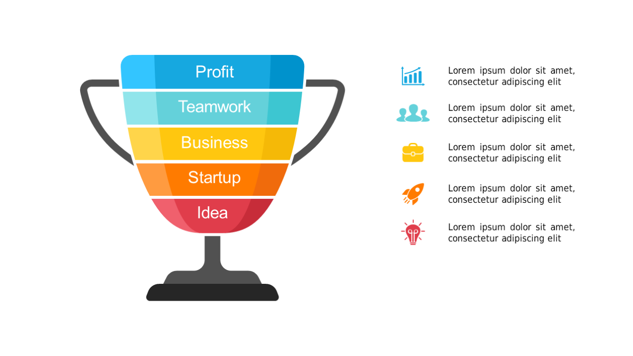 Highlight Key Growth Areas with Stacked Trophy Diagram