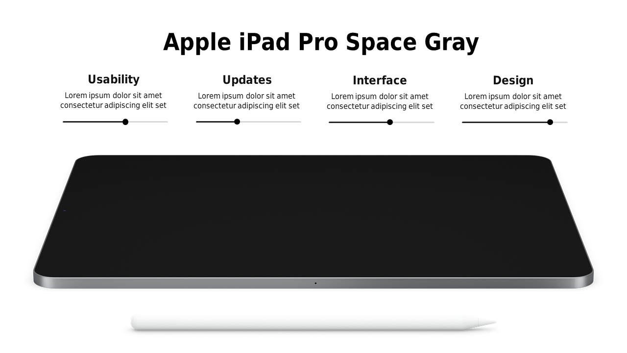 Compare Tablet Features with Four Attributes Layout
