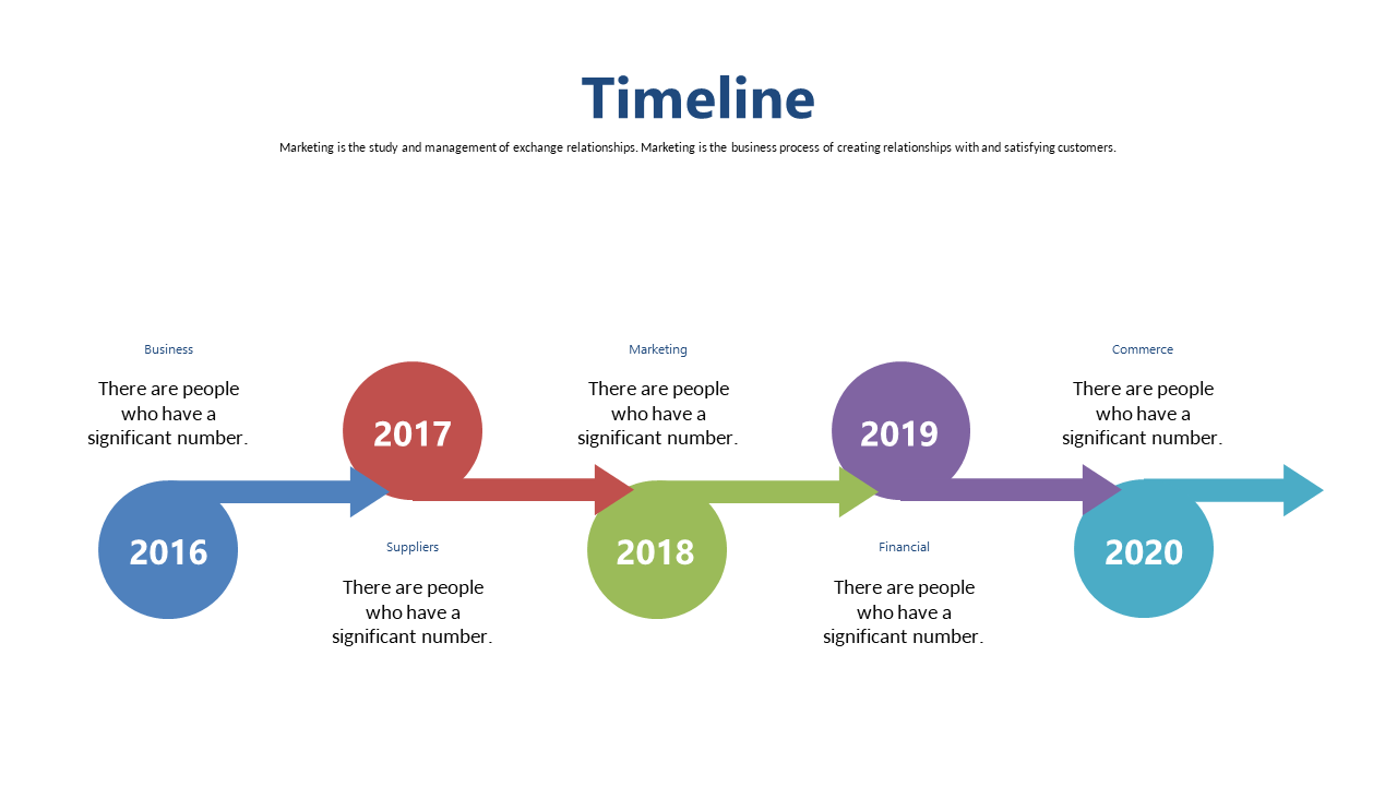 Present Business Milestones with a Colorful Timeline