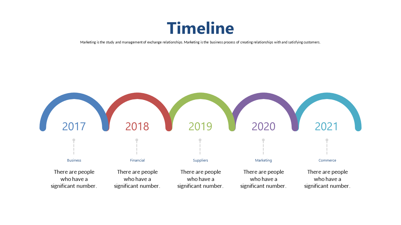 Engaging Colorful Timeline for Business Progress