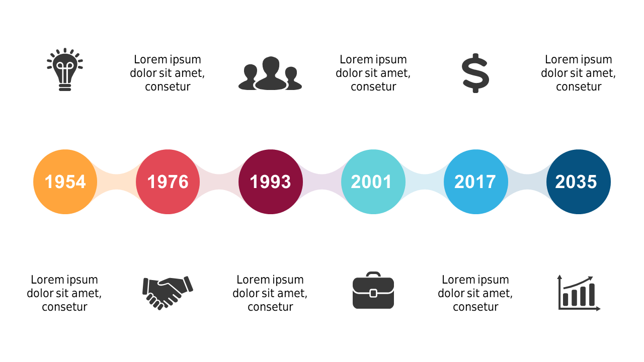 Present Key Milestones with Timeline Icons