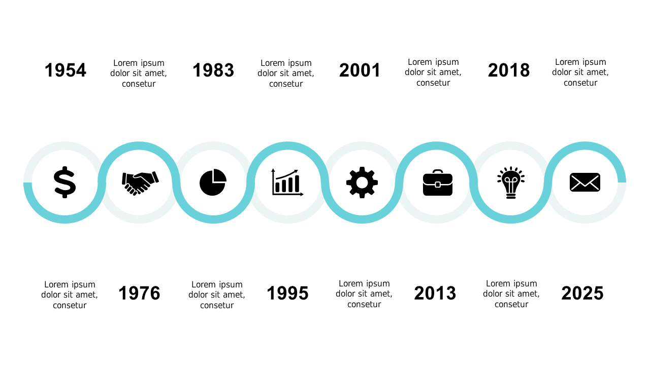 Showcase Milestones with Circular Timeline Icons