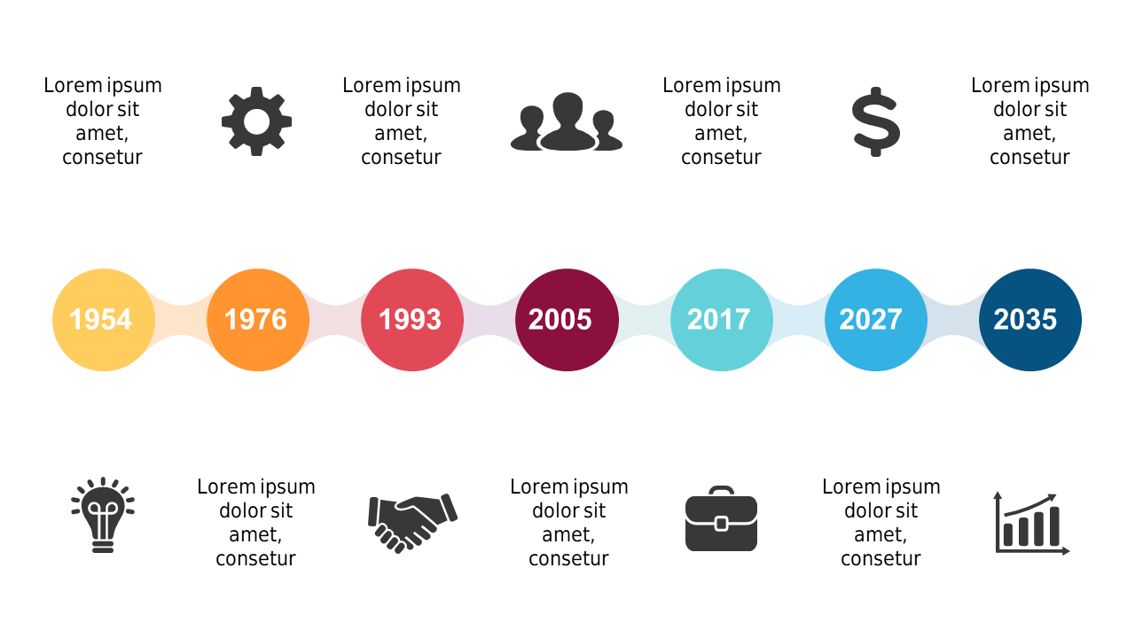 Illustrate Milestones with Colorful Timeline