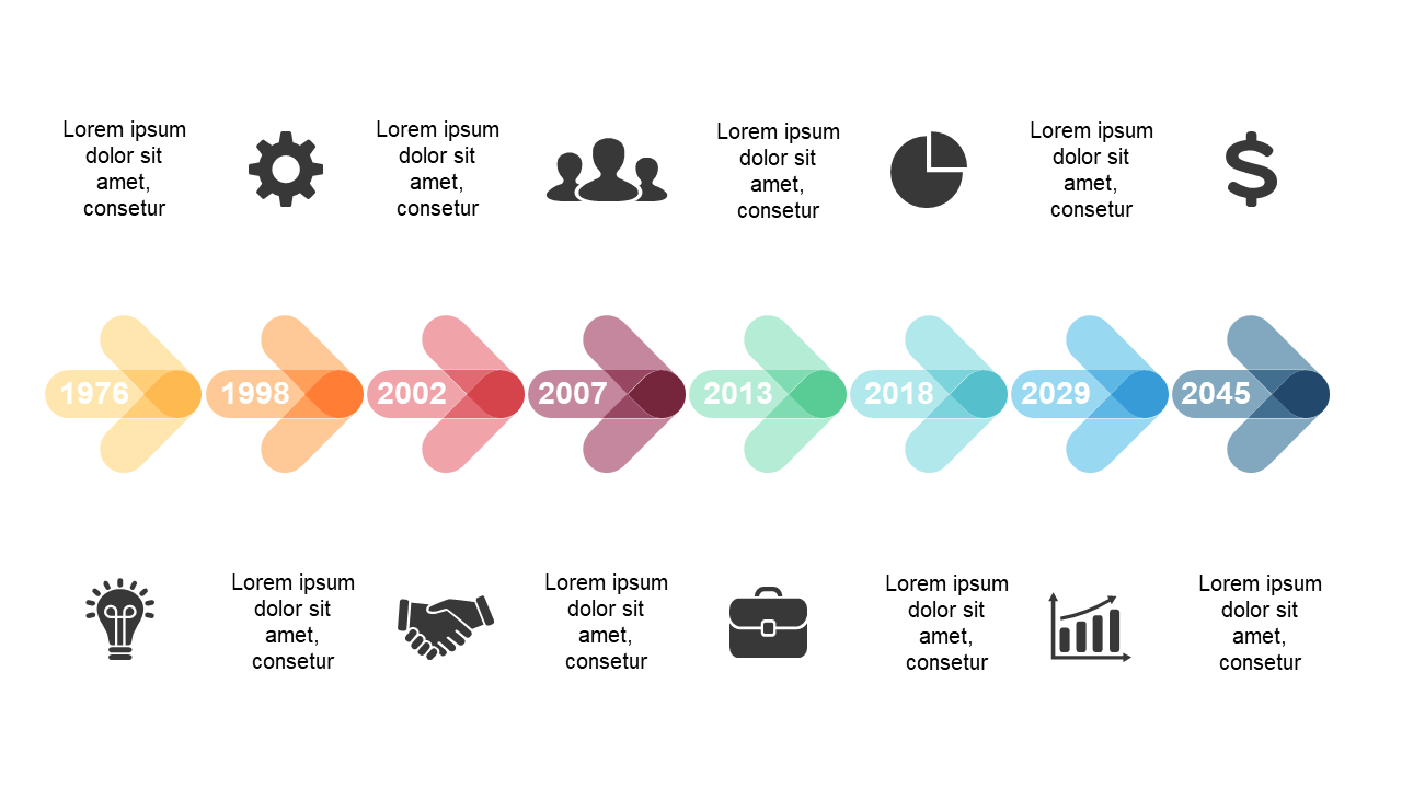 Present Historical Events with Colorful Timeline V2