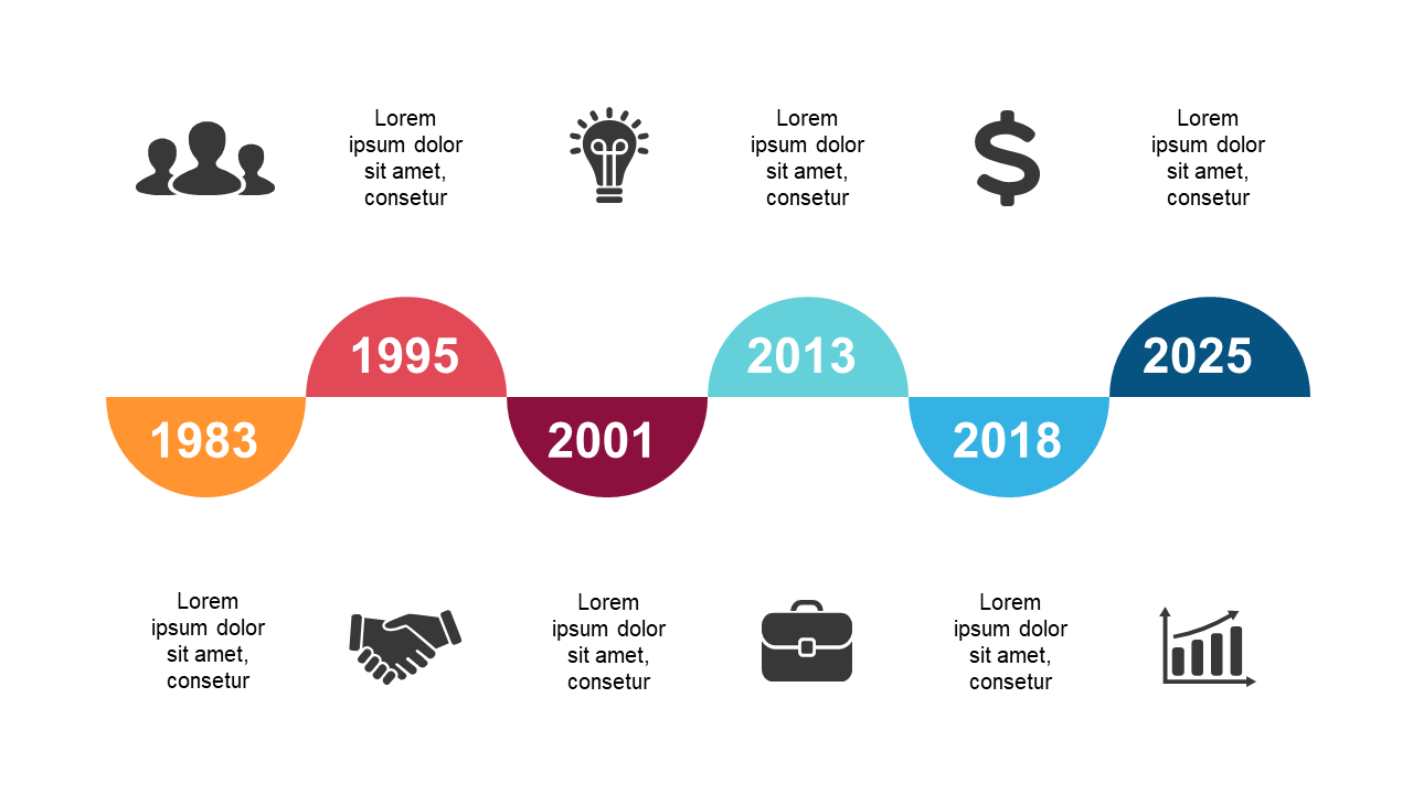 Present Project Milestones with Curved Timeline