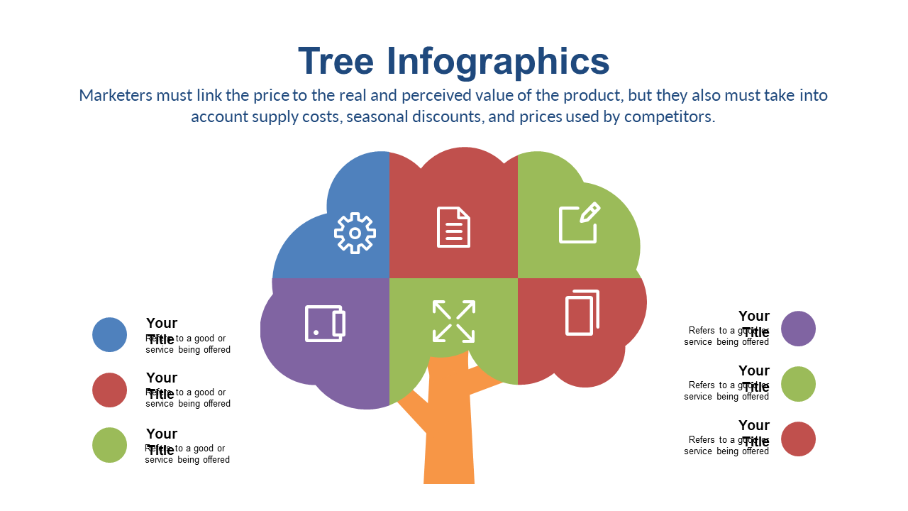 Tree Infographic with Quadrants for Marketing