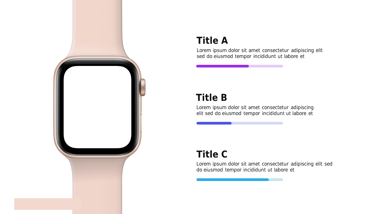 Modern Watch Layout with Progress Bars for Marketing