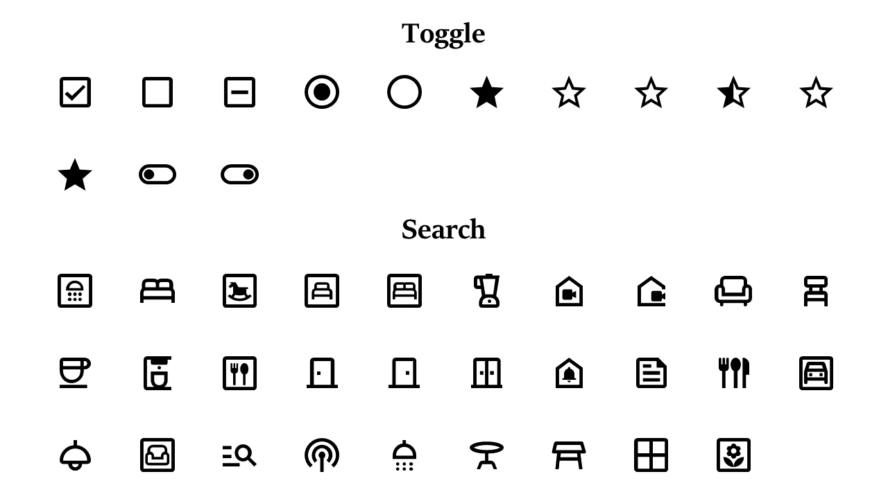 Versatile Icons for Toggle and Search Functions