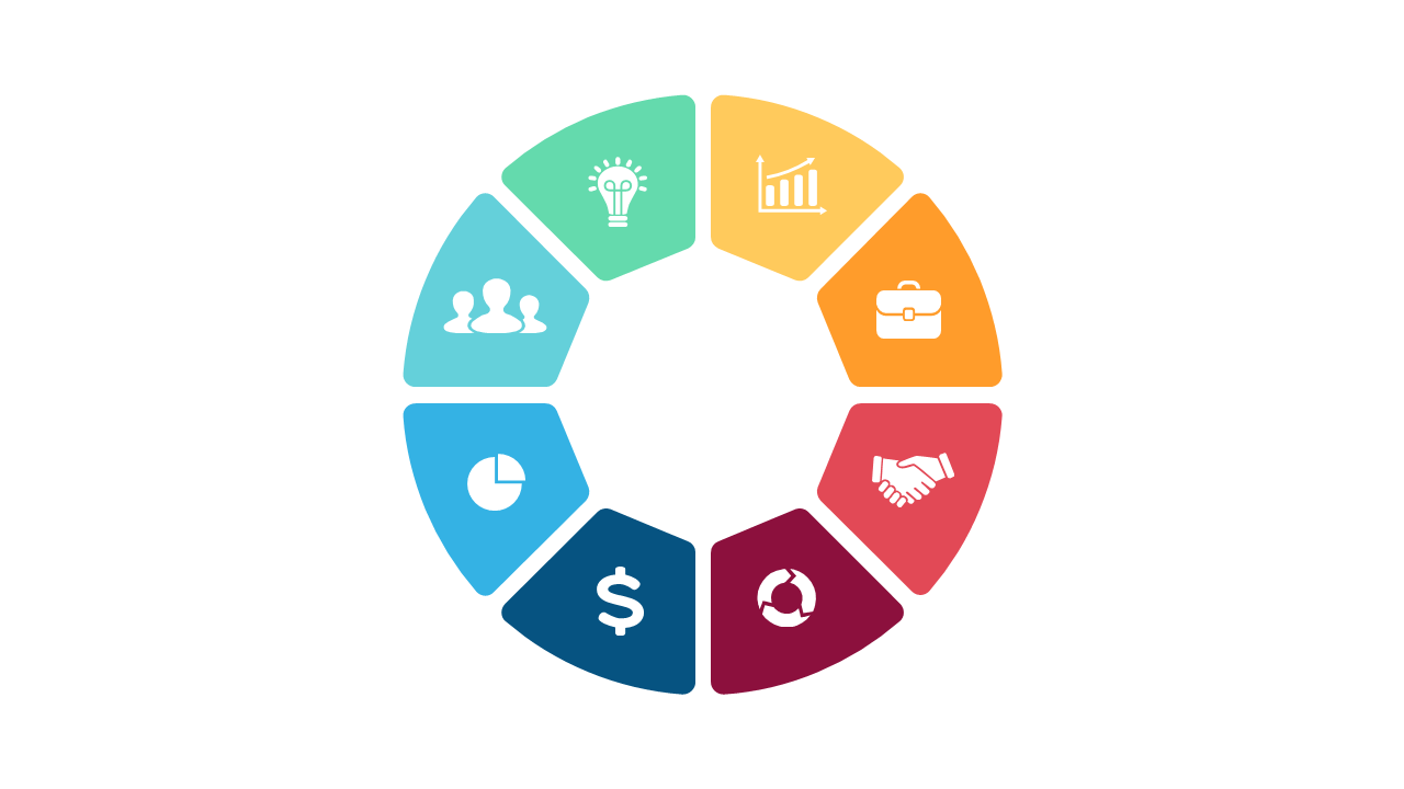 Illustrate Business Strategies with Circular Icons