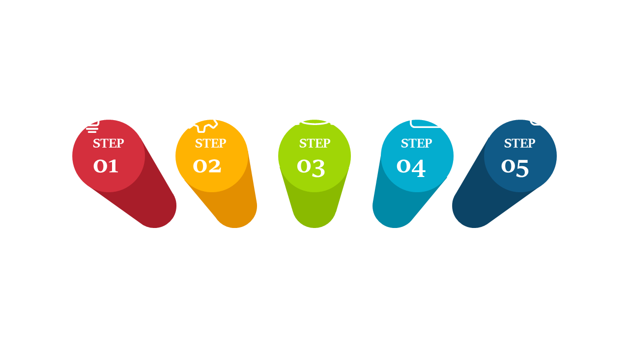 Customize 5-Step Colorful Process Indicators